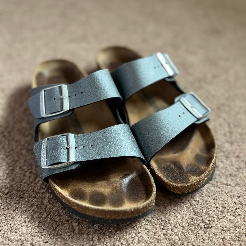 Metallic Gray Birkenstocks size 40/10US